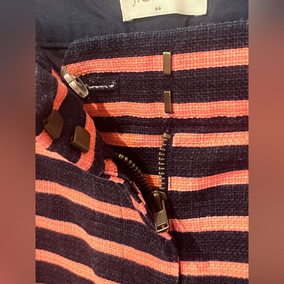 J. Crew Dolphin Hem Striped Shorts Womens Navy Peachy Pink Size 4 - Picture 5 of 7